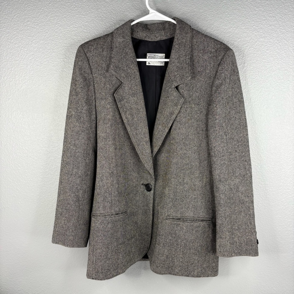 Miss Pendleton 100% Virgin Wool Coat w/ Shoulder Pads